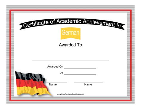 German Language certificates .